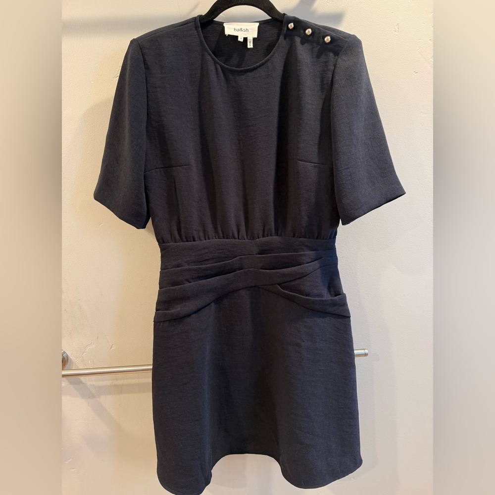 BA&SH Short Sleeve Blue Dress Size Medium